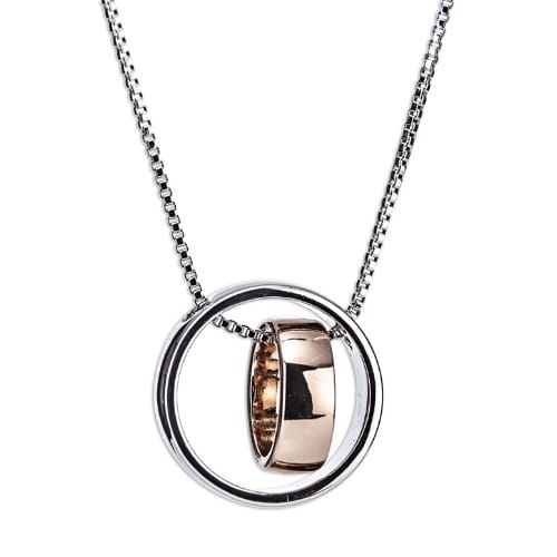 Silver & Rose Gold Ring Pendant