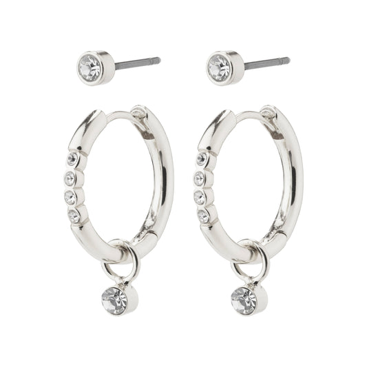 Elna crystal earrings 2-in-1 set