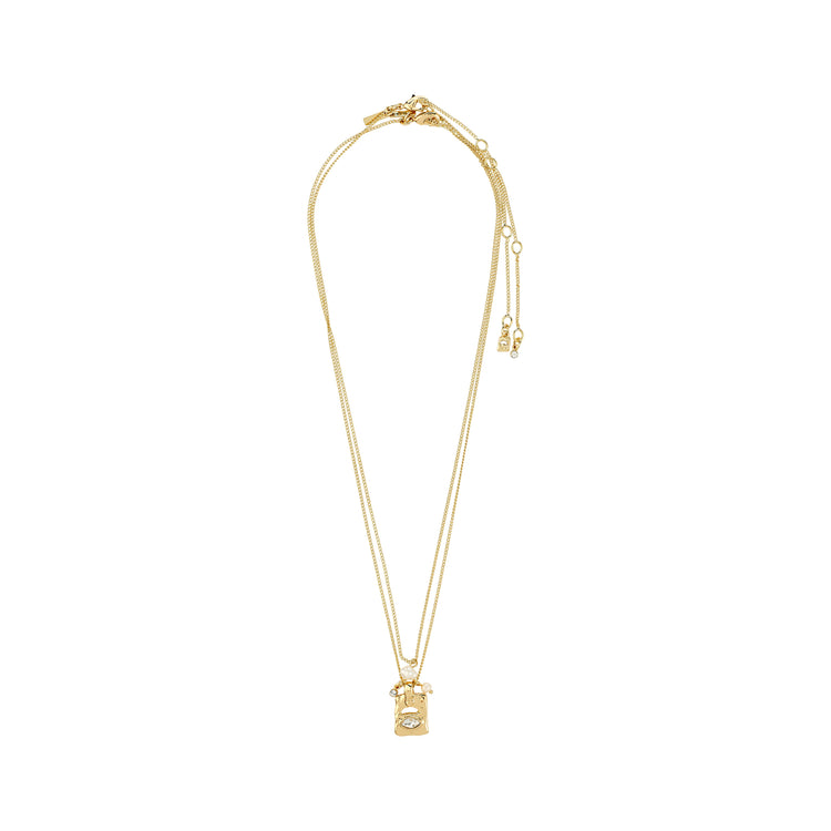 FIRE necklace 2-in-1 set, gold-plated
