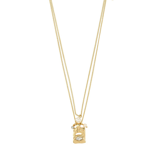 FIRE necklace 2-in-1 set, gold-plated