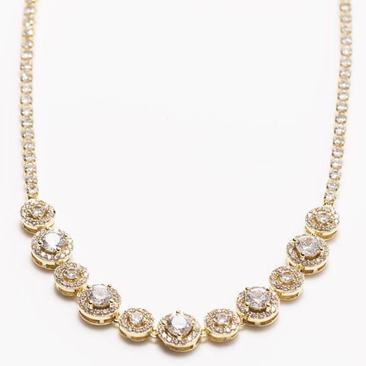 Gold Diamond Cluster Pendant