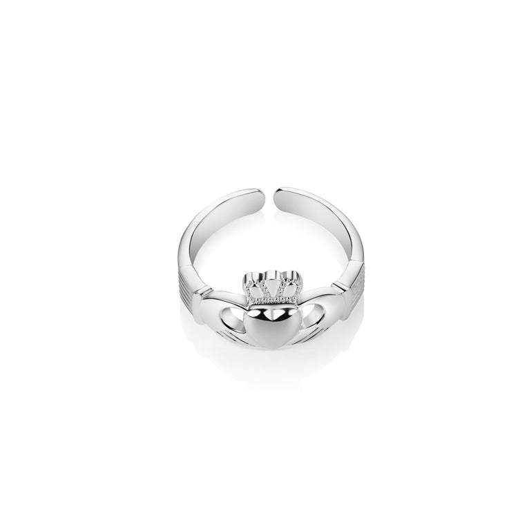 Silver Claddagh Adjustable Ring