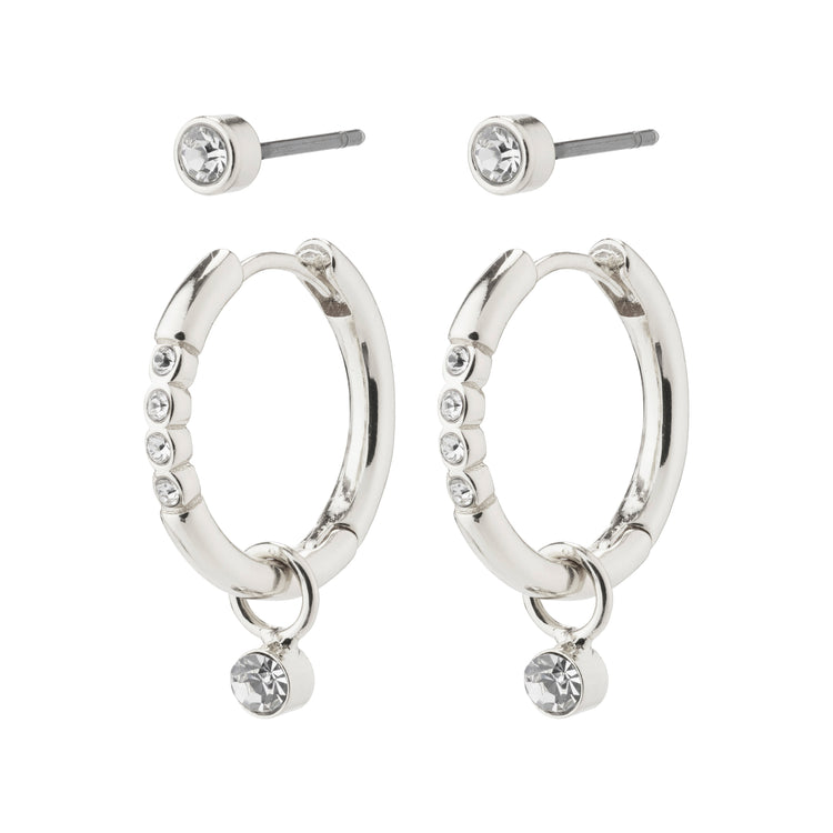 Elna crystal earrings 2-in-1 set