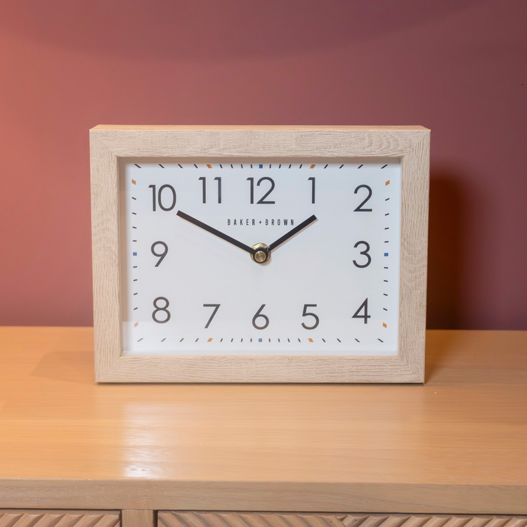Baker and Brown Mantel Clock - Oak