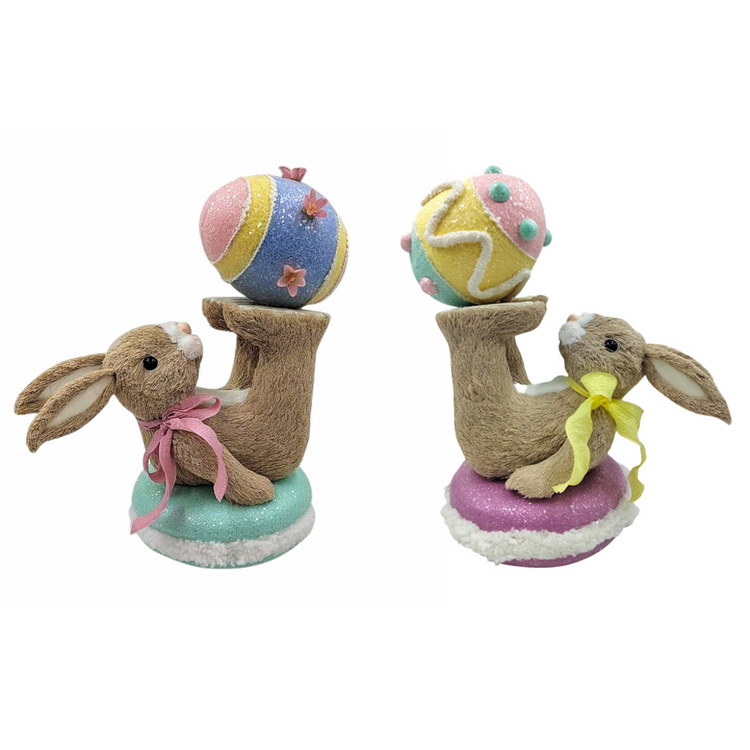 Easter Bunny Macaroon Balancing Eggs